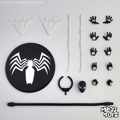 US Stock！ Mess Toys Symbiote Parker Venom Black Spider-man Action
