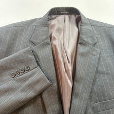 Lauren Ralph Lauren Blazer Men 52L Grey Pinstripe 100 Wool Suit Jacket Business