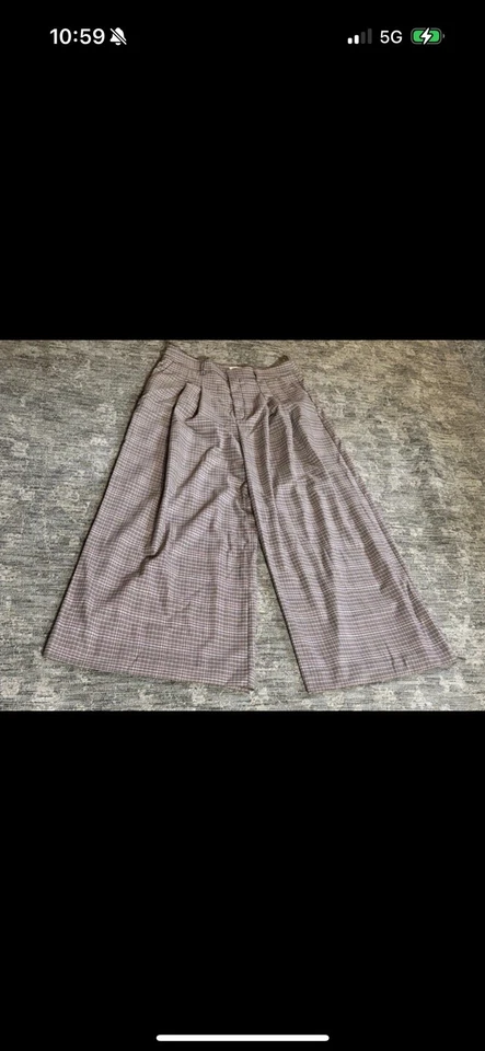 Maeve Avery Pleated Extra Wide Leg Trouser Pants Plaid Edition Anthropologie 14P - Image 3 of 4