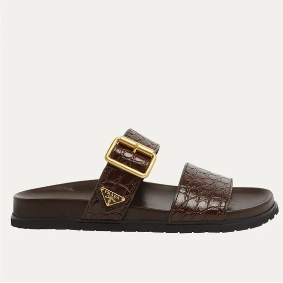 PRADA Buckle Slide Sandals for Women with Upper Leather for  display picture 2