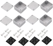 Daiertek 4Pcs 1590LB Guitar Effect Pedal Enclosure Diecast Metal Aluminum Stomp 