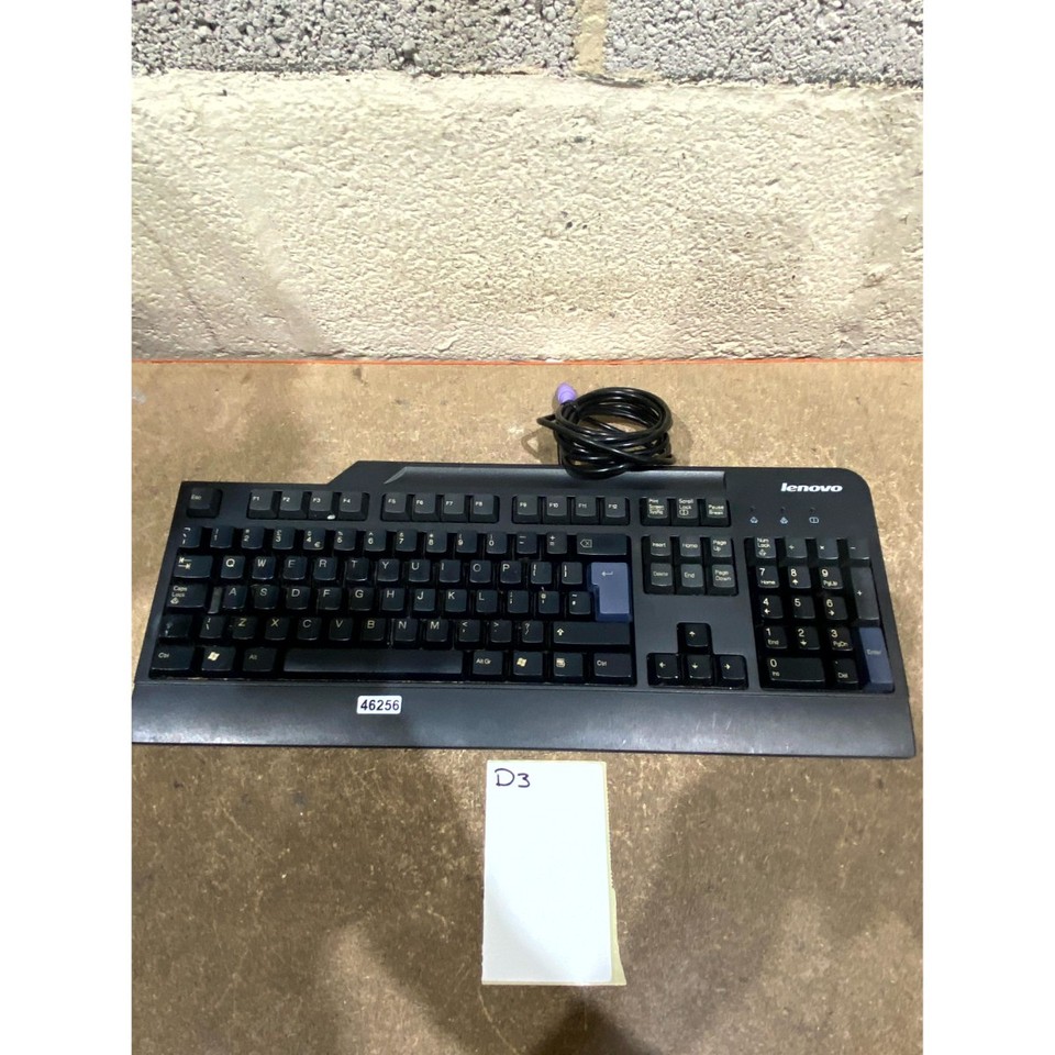 Vintage Lenovo KB-0225 Gaming Keyboard Black PS/2 Wired QWERTY ...