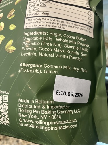 DUBAI STYLE Cioccolato al Latte con Pistacchio e Kadaif 500g 10/2026 Rolling Pin - Foto 2 di 3