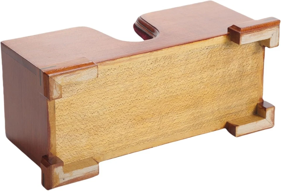 Handcrafted Solid Wood Violin & Bow Stand, Red Velvet Lining, Elegant Display - Image 3 of 4