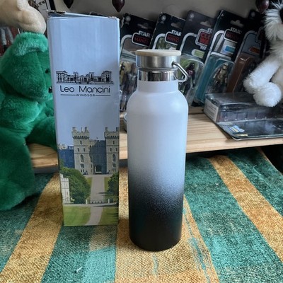 Leo Mancini Edelstahl Schraubverschluss 750ml weiß-schwarz verblasst Trinkflasche Neu in OVP