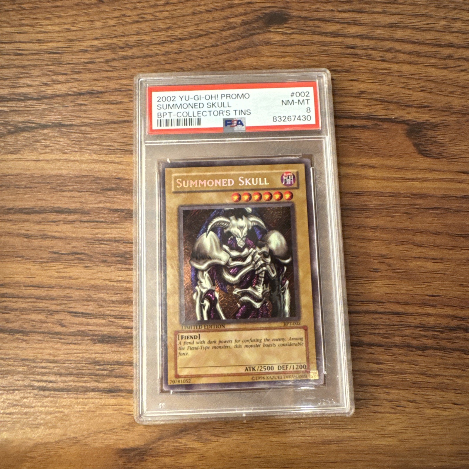 2002 Yu-Gi-Oh Summoned Skull BPT-002 Promo Tin PSA 8 Graded