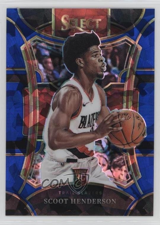 2023-24 Select Mezzanine Level Blue Cracked Ice Prizm Scoot Henderson Rookie RC