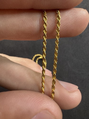 4.3g Vintage Sterling Silver 925 Gold Wash Rope Chain 18” Jewelry lot J - Picture 2 of 6