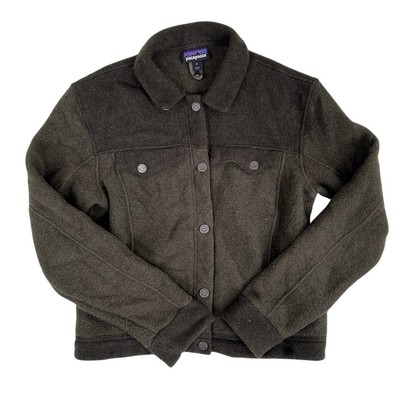 Patagonia Woolie Trucker Jacket Womens M Industrial Green Wool