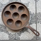 Vintage Griswold No. 32 Cast Iron Aebleskiver Pan 962 Erie PA Danish Cake 7 Cup