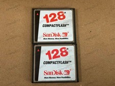 2PCS Used SanDisk 128MB CompactFlash CF Card SDCFA-128