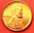 1952-S Lincoln Wheat Cent Penny GEM RED BU From an Original Bank Roll