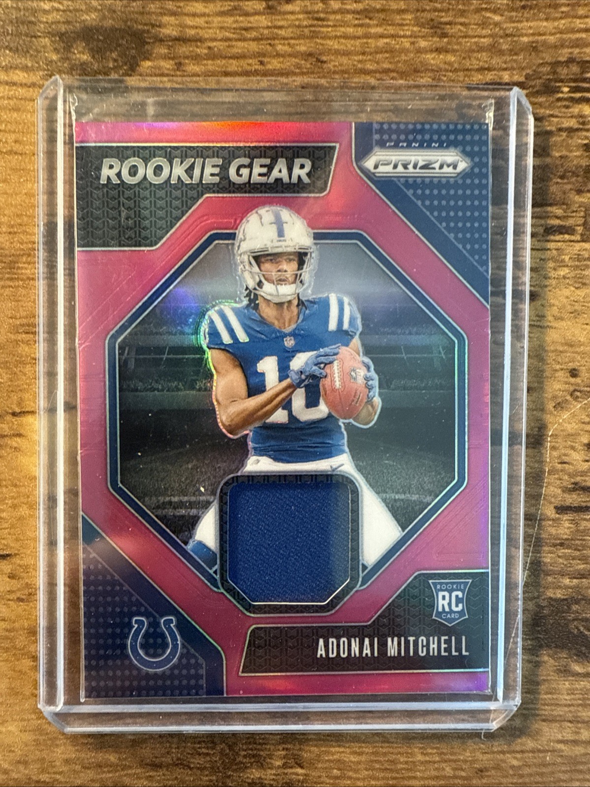 2024 Panini Prizm - Rookie Gear Adonai Mitchell #RG-AML Pink Prizm (MEM, RC)