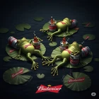 Budweiser Bud Light Beer Advertising Metal  Sign 8x12in Vintage FROGS