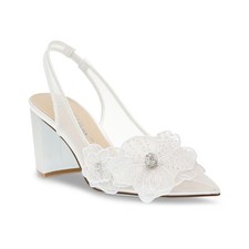 Women's Betsey Johnson Petra Flower Applique Slingback Pumps Ivory