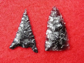 OBSIDIAN ARROWHEADS 1 1/8" OREGON Authentic Indian Artifacts