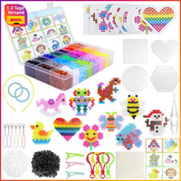 BüGelperlen Set 5Mm 24 Farben Mit 4 Platten 6300 Steckperlen Bastelset Geschenk