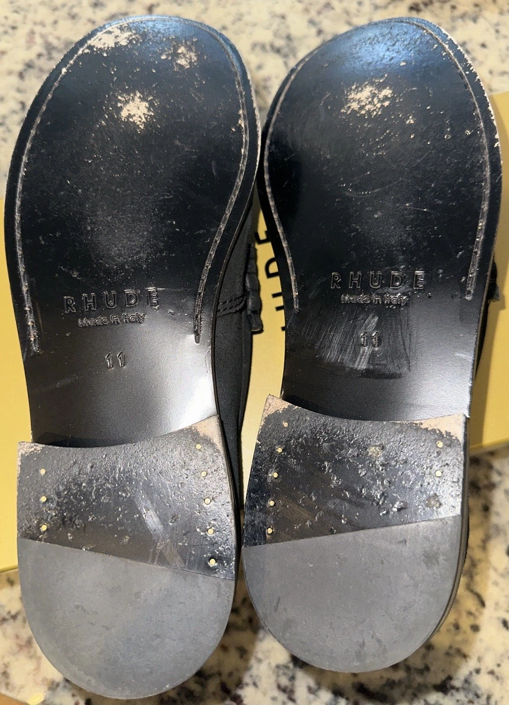 Mocassino Rhude Penny scamosciato nero 0372 taglia 11 US