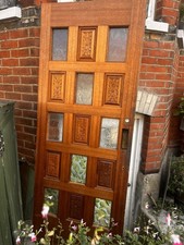 Vintage Solid Wooden External Front Door with Glass Panels