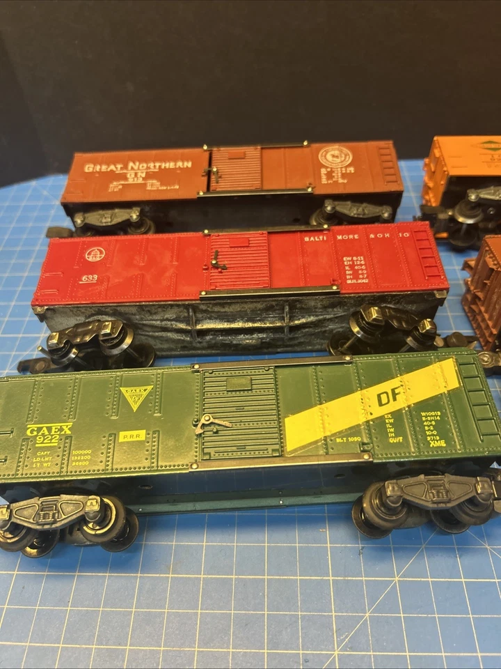 Lot (6) Vintage S GAUGE American Flyer AC GILBERT  Reefer Freight Box Train Cars - Image 4 of 4