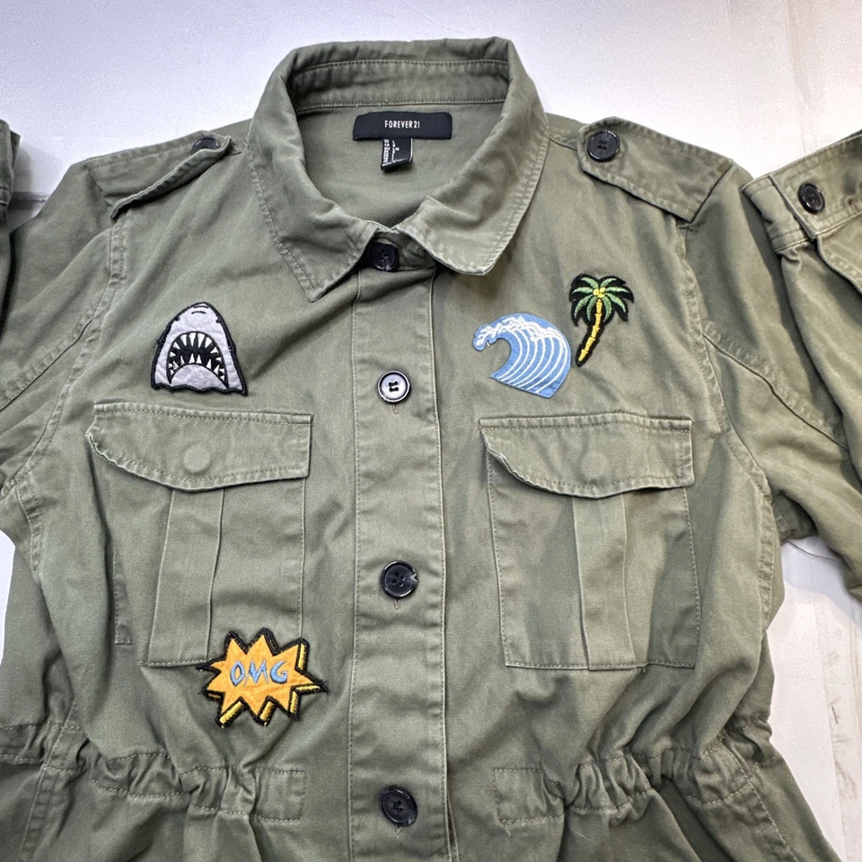 Parches de chaqueta para mujer Forever 21 verde oliva talla L #2027 Foto 2 de 4
