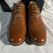 Bruno Marc Men's Brown Leather Oxford Dress Shoes Brogue Cap Toe Lace Up