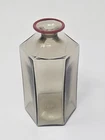 Vintage Murano Smokey Topaz Glass bottle Monofiore by Venini 4.75" Tall signed
