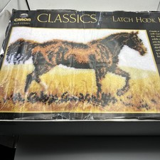 Large Latch Hook Kit Craft Galloping Horse Caron Classics CC0201  3' x 2'