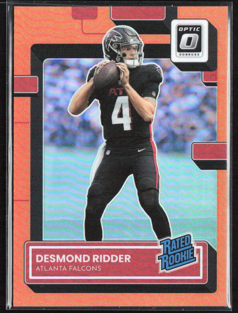 2022 Panini Donruss Optic Desmond Ridder Orange Prizm Rookie /199 #202 Falcons
