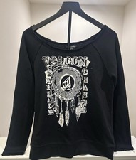 Volcom Girls Black Wide Neck Or Off-the-Shoulder Sweatshirt Size Large/14