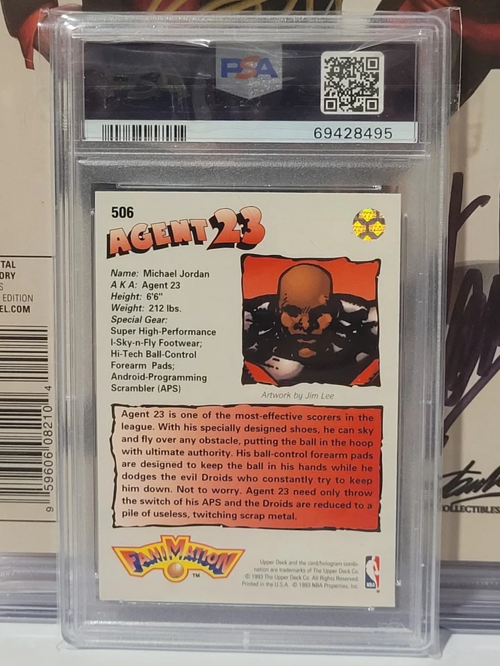 1992 MICHAEL JORDAN UPPER DECK FANIMATION #506 PSA 7 NM CONDITION l - Image 3 of 3