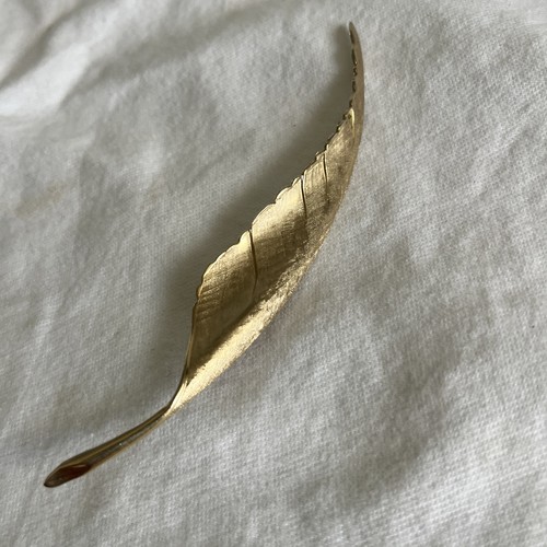 Vintage signierte Giovanni Blattgold Brosche Anstecknadel Florentiner Finish - Bild 10 von 10