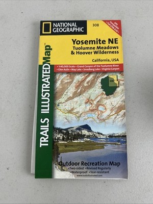 Yosemite National Park Map-National Geographic #308 Tuolumne Meadows And Hoover