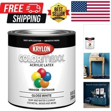 COLORmaxx Paint & Primer, Gloss, White, 1/2 P...