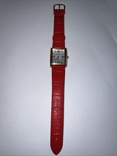 Red Leather Strap Quartz Watch with Red Dial and Stainless Steel Case — listing 5