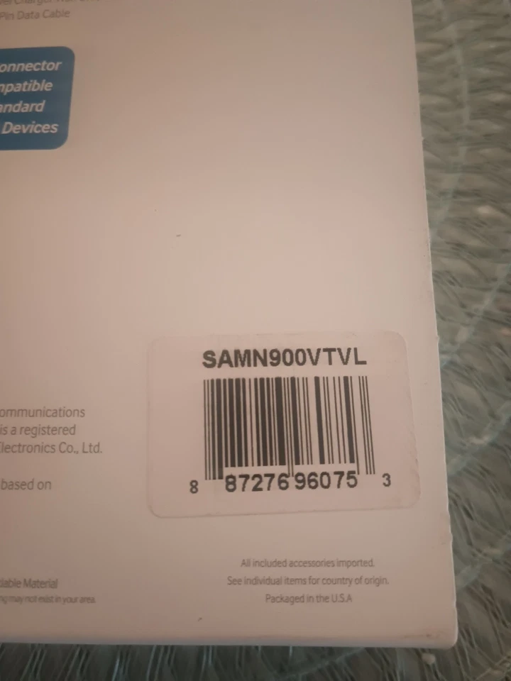 Samsung 21-Pin USB Charger W/ USB Data Cable Galaxy Note 3, SAMN900VTVL - Image 4 of 4