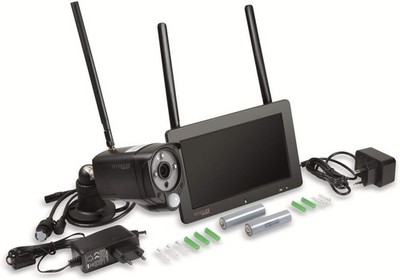 Technaxx Sicherheitskamera-Set TX-128 Kabellos FullHD Touchscreen 7 Zoll Schwarz