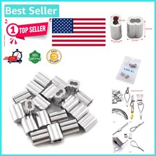 20 Pack Aluminum Dual Hole Cable Ferrules for 1/8" Wire Rope - Secure Solutions