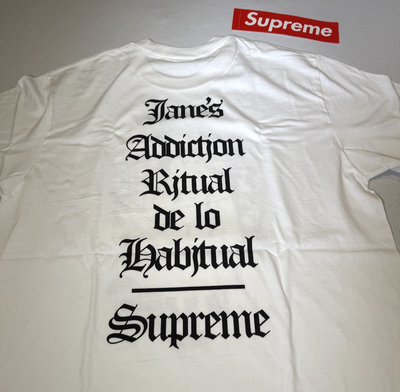 SUPREME x JANE'S ADDICTION RITUAL TSHIRT - LARGE - WHITE - NEW | eBay