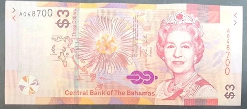 2019 Bahamas 3 Dollars P78, A0487++.