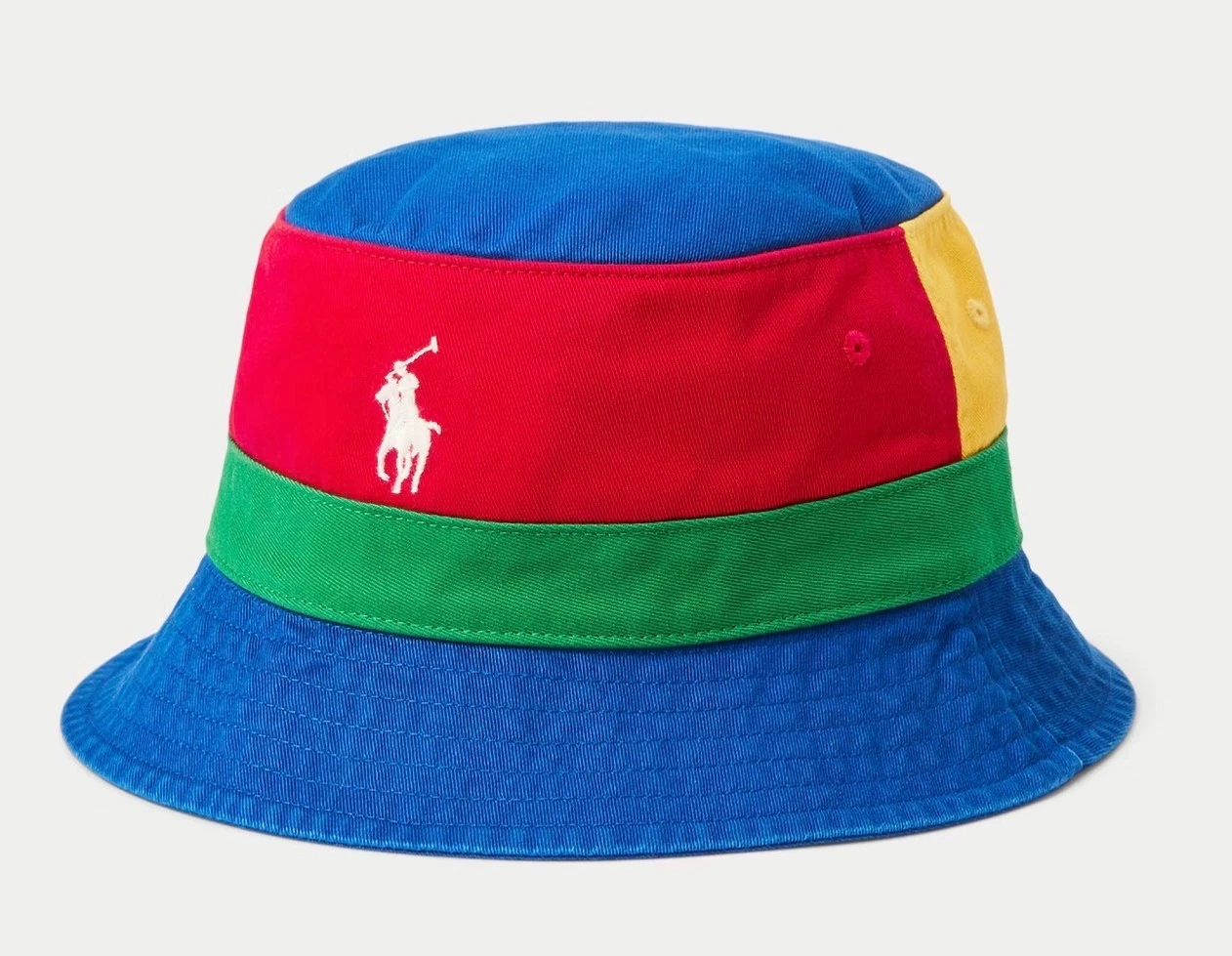 NWT Polo Ralph Lauren COLORBLOCK Classic Cotton Twill Bucket Hat - all sizes