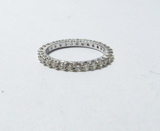 ANILLO/BANDA ETERNIDAD ORO BLANCO 14K CON 29 DIAMANTES NATURALES CORTE BRILLANTE REDONDO