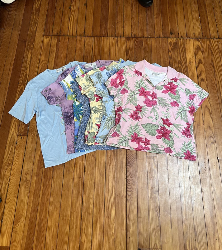 Vintage lot 7 pc 90s y2k tops polos graphic t reseller wholesale touristcore xl