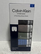 Calvin Klein Boys' 6-Pack Cotton Stretch Underwear Boxer Brief, Multi L