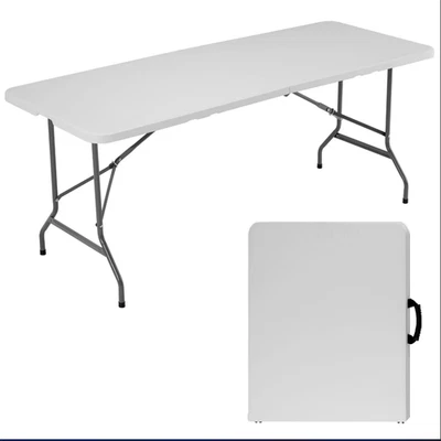 Alvantor Heavy Duty Folding Table Indoor Outdoor, Portable Camping Table, White