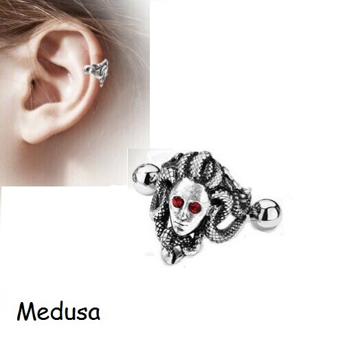 Helix Cuff Upper Ear CARTILAGE Piercing Top Earring Bar Shield Tragus Stud (J44) - Picture 48 of 57
