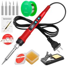 Soldering Iron Kit100W LED Digital Solder Iron Soldering Gun kit with Ceramic...