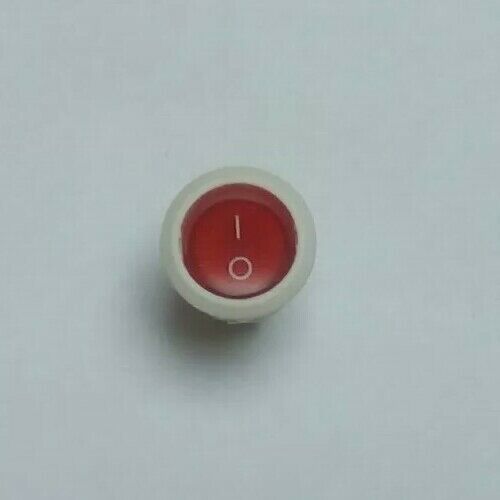 Interruptor basculante redondo iluminado en rojo - Imagen 1 de 3