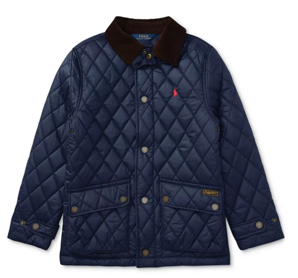 Polo Ralph Lauren AUTH Big Boys' Blue Diamond-Quilted Jacket