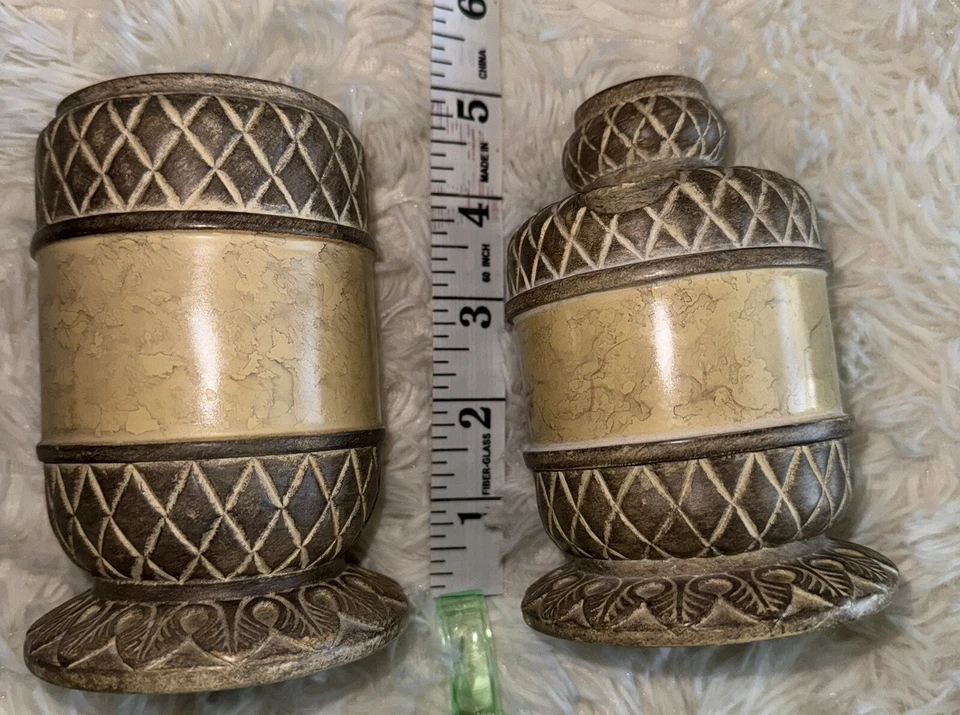 Toothbrush Holder With Matching Tumbler India Ink Brand Light Brown In Color - Image 4 of 4